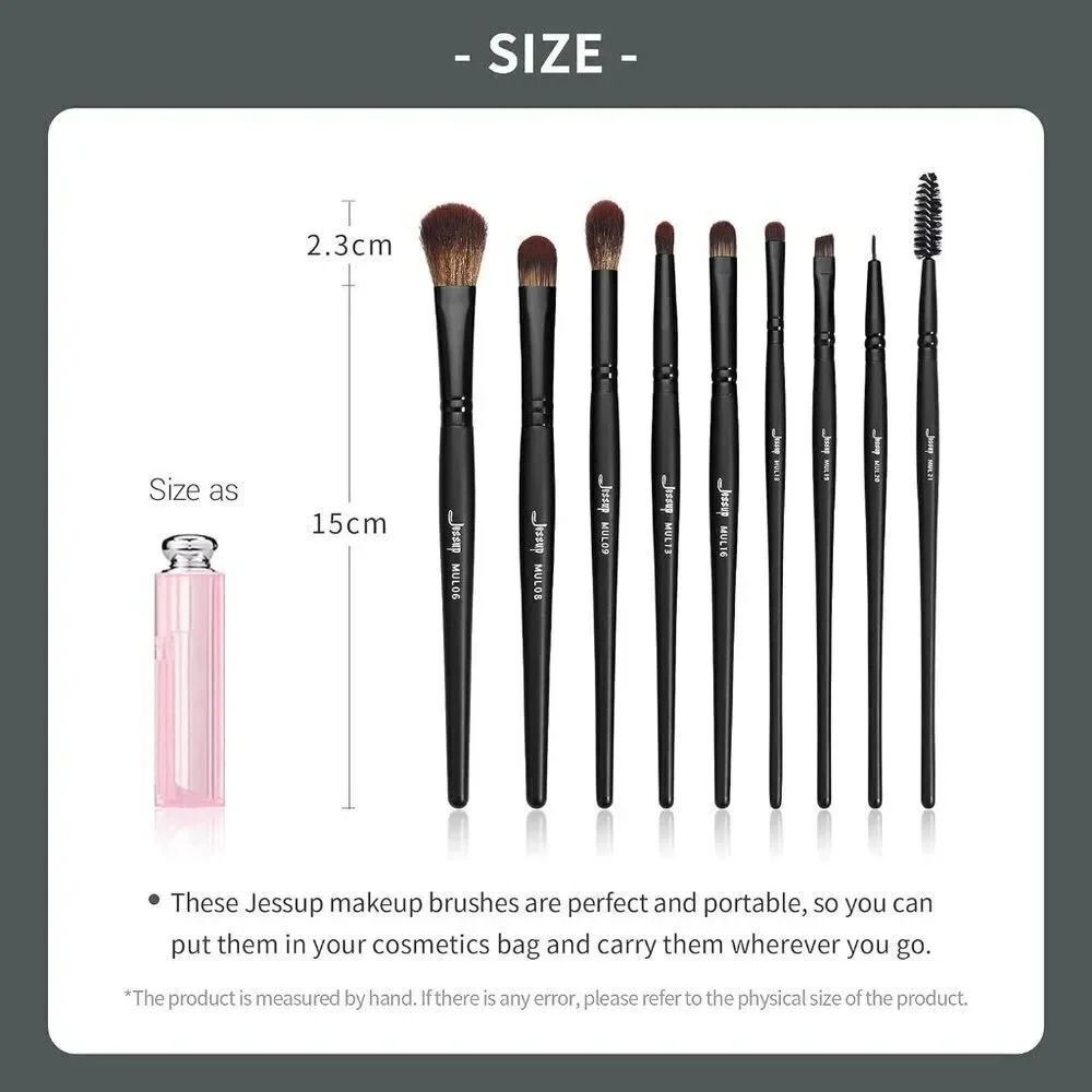 Jessup Eye Brushes Set,  Vegan Makeup Brushes 16pcs Premium Synthetic Black T272 - Picture 7 of 9